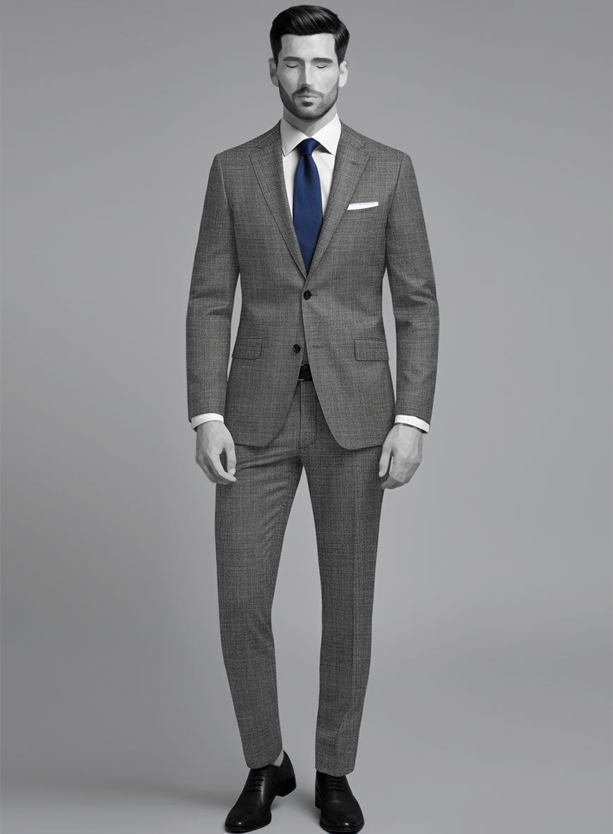 Napolean Sharkskin Gray Wool Suit – StudioSuits