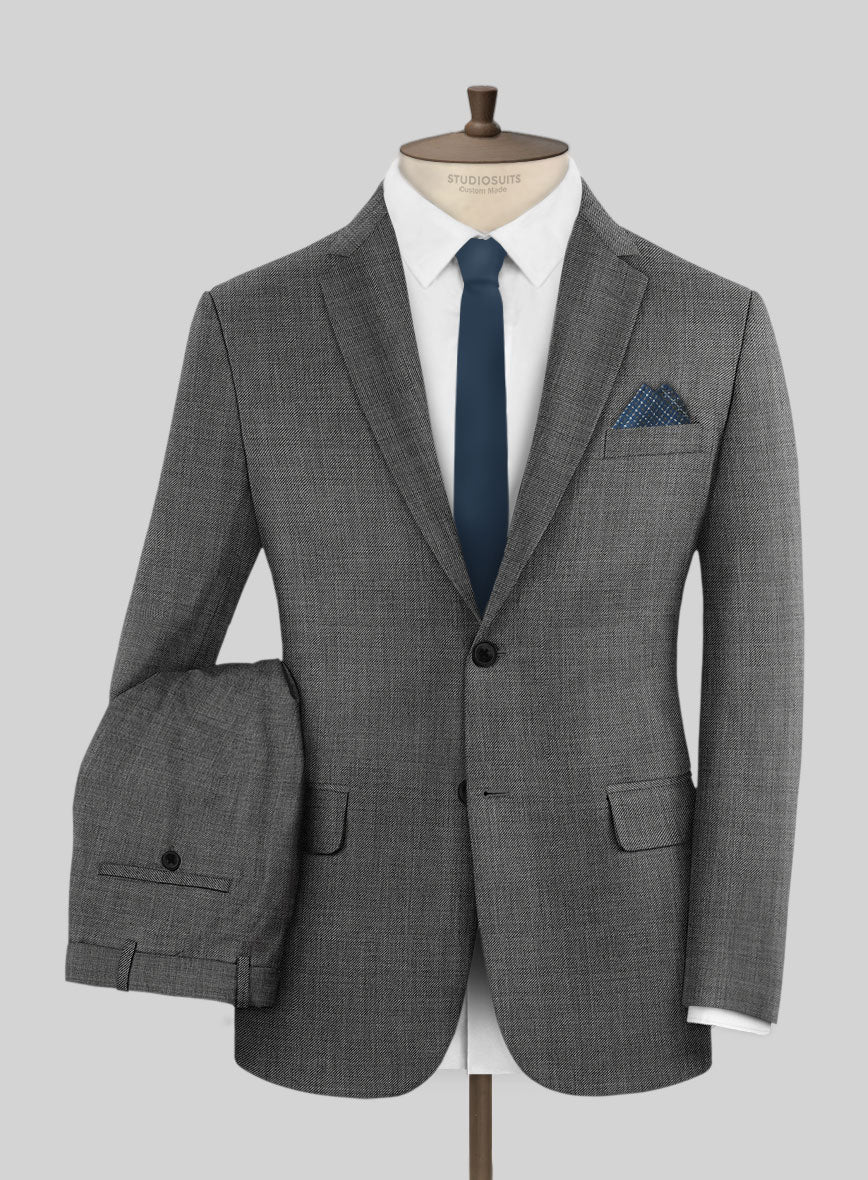 Napolean Sharkskin Gray Wool Suit - StudioSuits