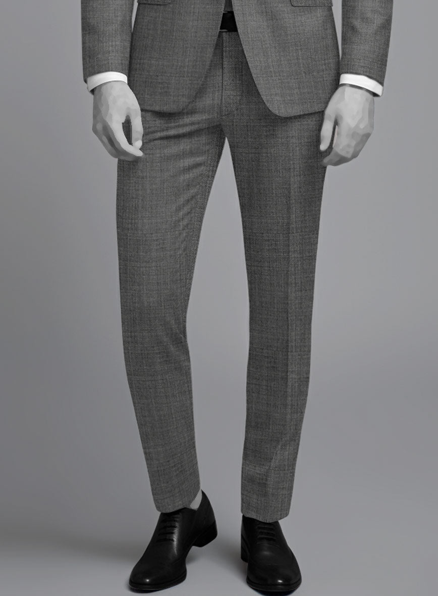 Napolean Sharkskin Gray Wool Suit - StudioSuits