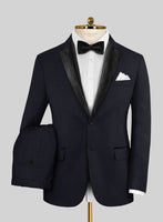 Napolean Stretch Navy Blue Wool Tuxedo Suit - StudioSuits