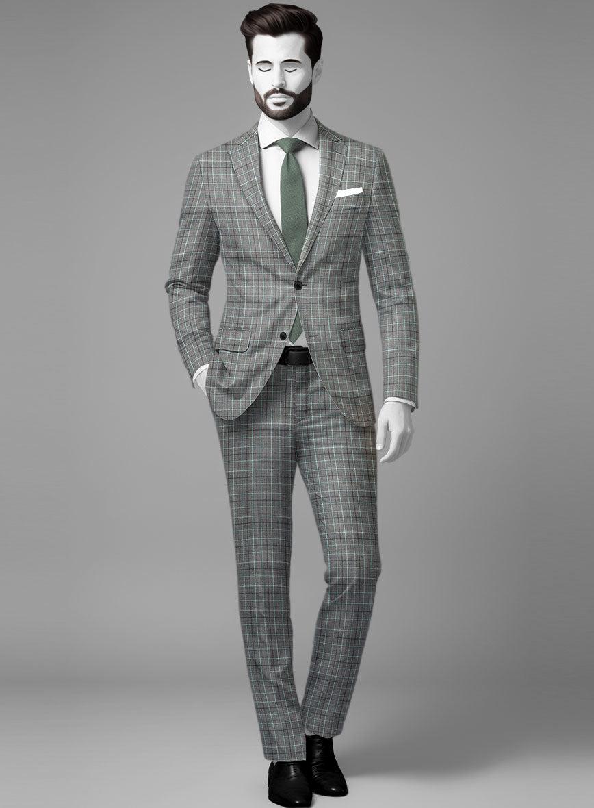 Napolean Tonia Gray Wool Suit - StudioSuits