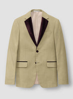 Napolean Sahara Khaki Wool Tuxedo Jacket - StudioSuits