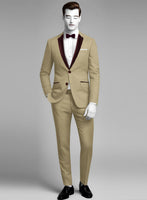 Napolean Sahara Khaki Wool Tuxedo Suit - StudioSuits