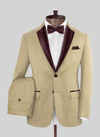 Napolean Sahara Khaki Wool Tuxedo Suit - StudioSuits