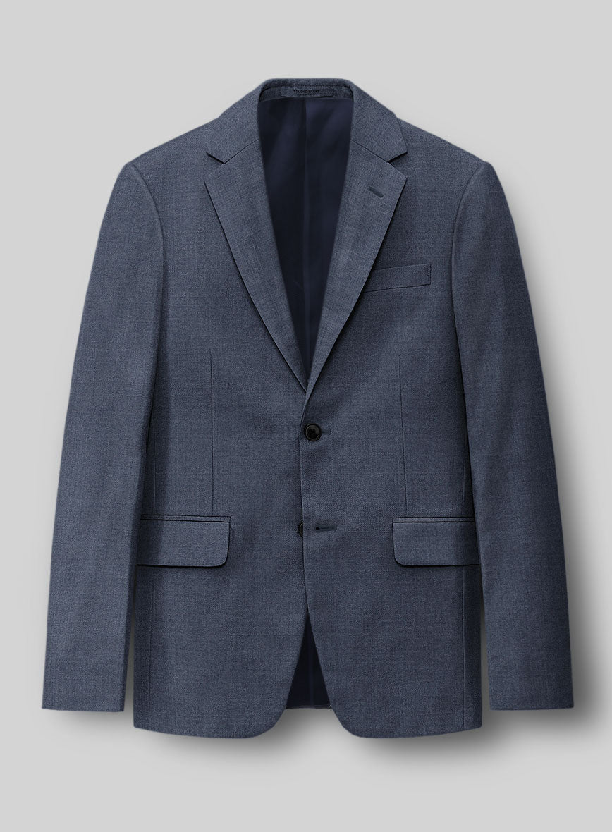 Napolean Slate Blue Wool Jacket - StudioSuits