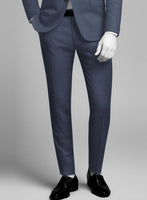 Napolean Slate Blue Wool Pants - StudioSuits