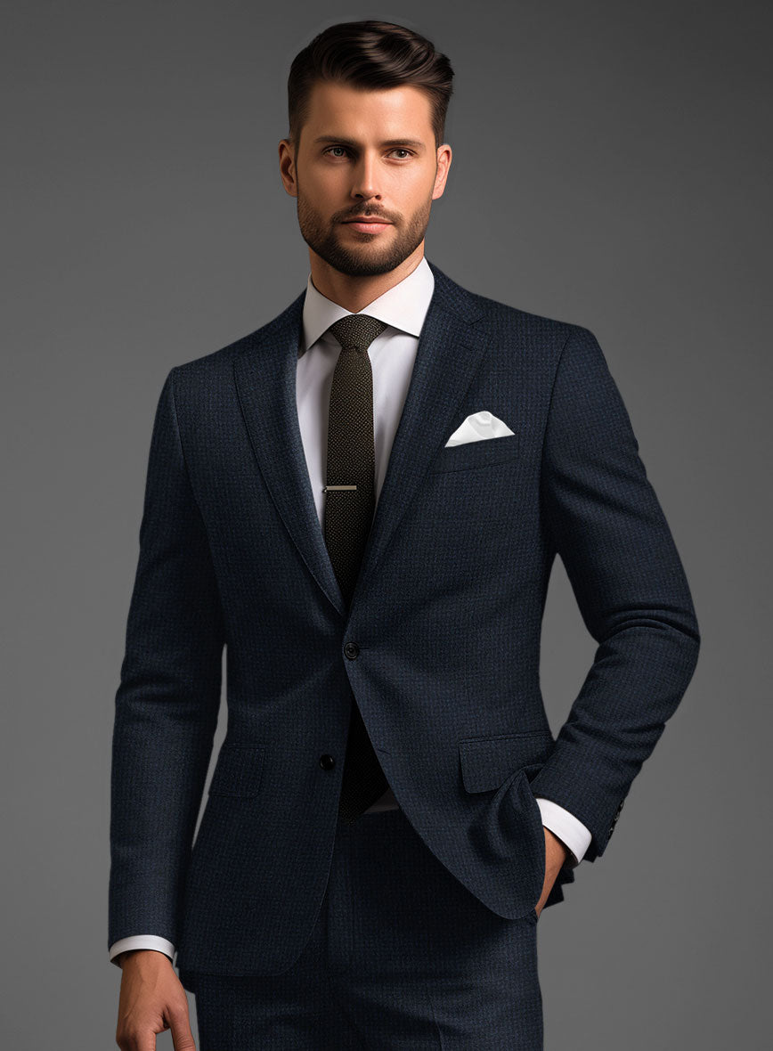 Navy Blue Cashmere Jacket - StudioSuits