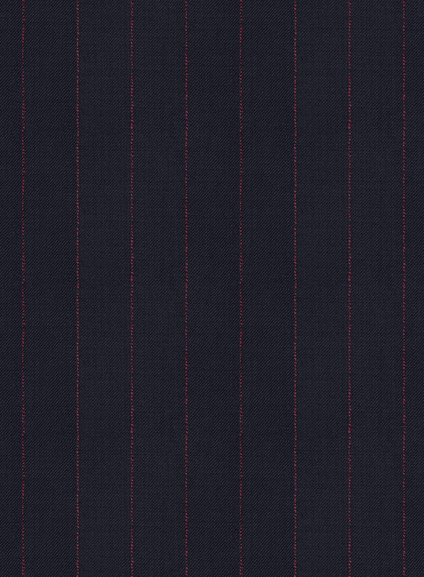 Navy Old World Stripe Wool Jacket - StudioSuits