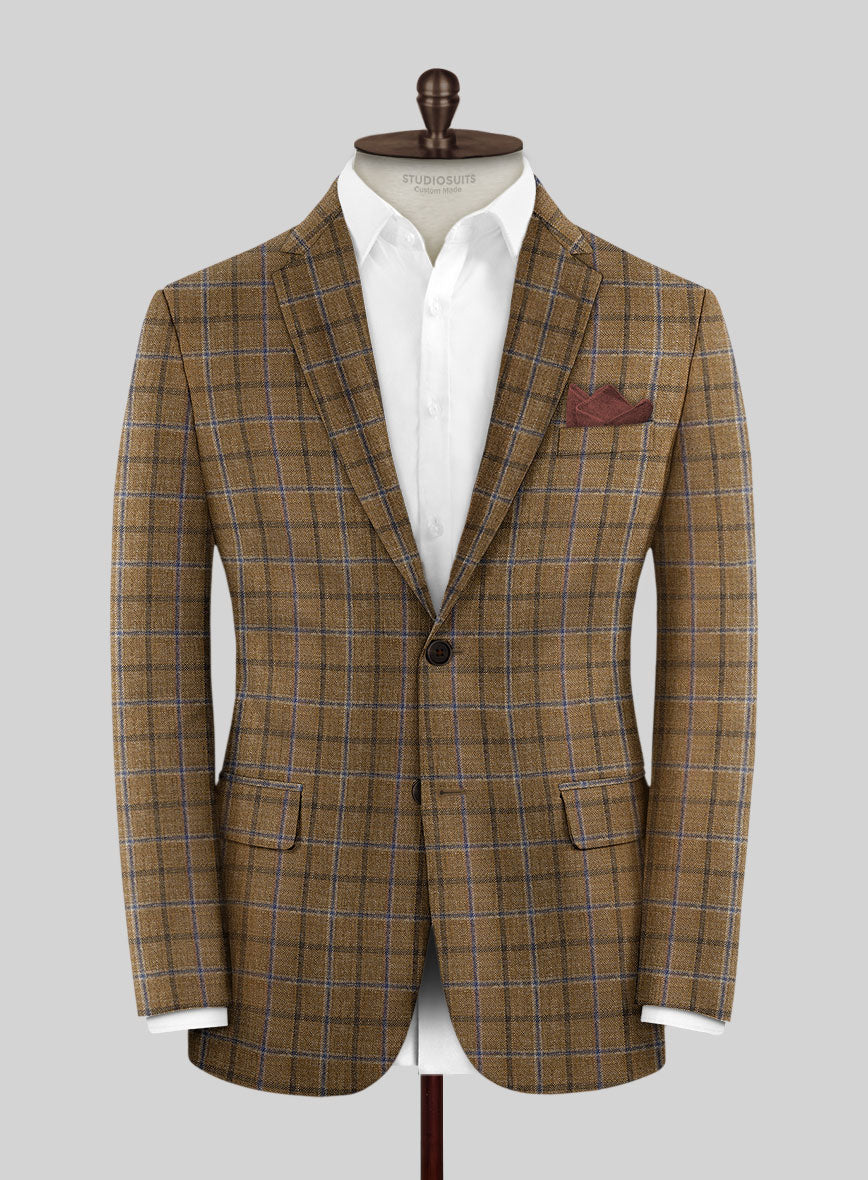 Noble Giancarlo Brown Wool Silk Linen Suit - StudioSuits