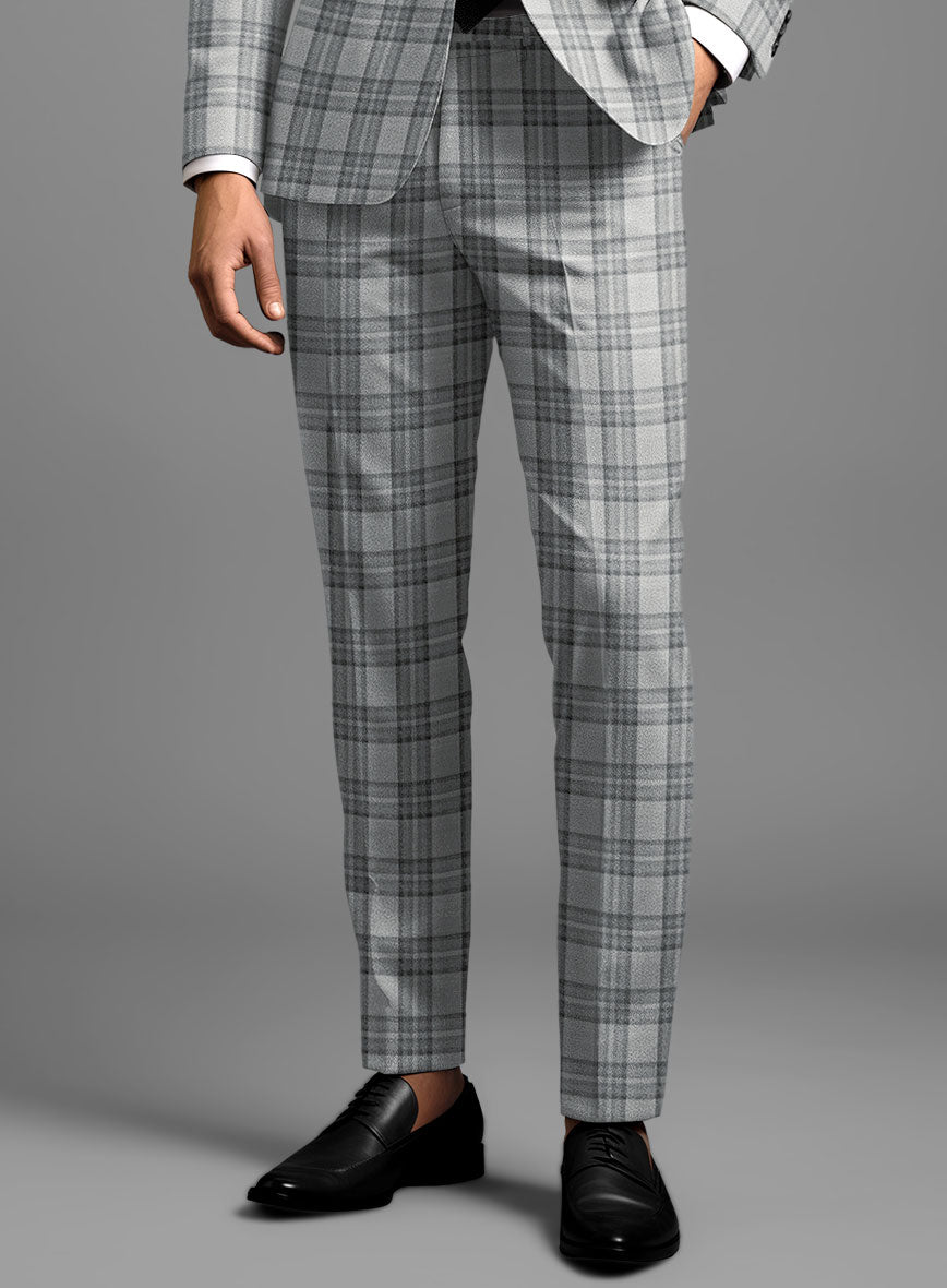 Noble Gray Check Wool Silk Linen Suit - StudioSuits