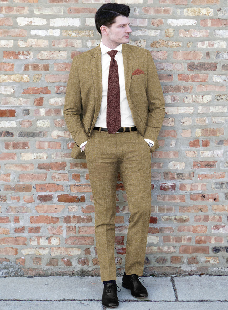 Noble Maple Khaki Wool Silk Linen Suit - StudioSuits