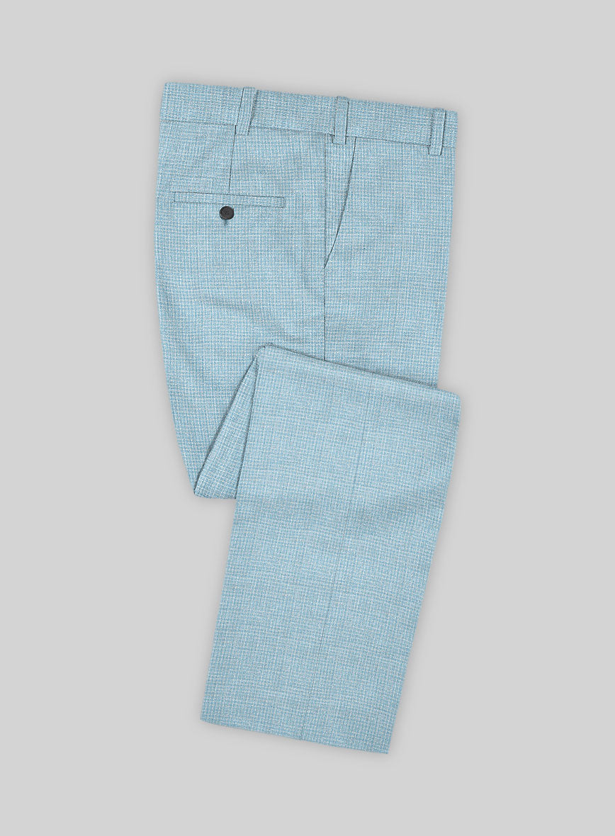 Noble Martina Blue Wool Silk Linen Suit - StudioSuits