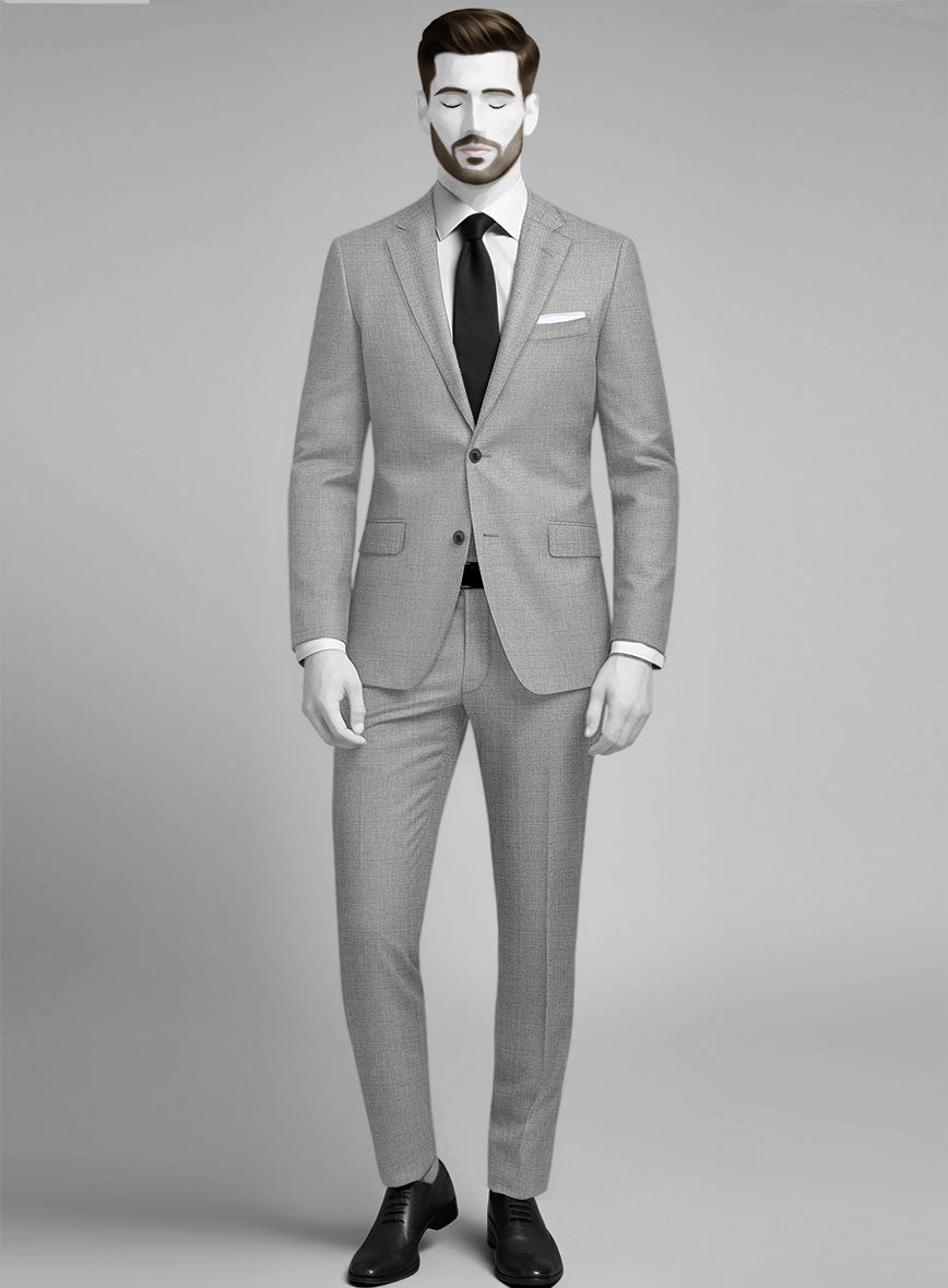 Napolean Ice Gray Wool Suit - StudioSuits