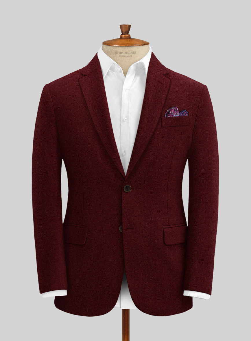 Naples Dark Scarlet Tweed Jacket - StudioSuits