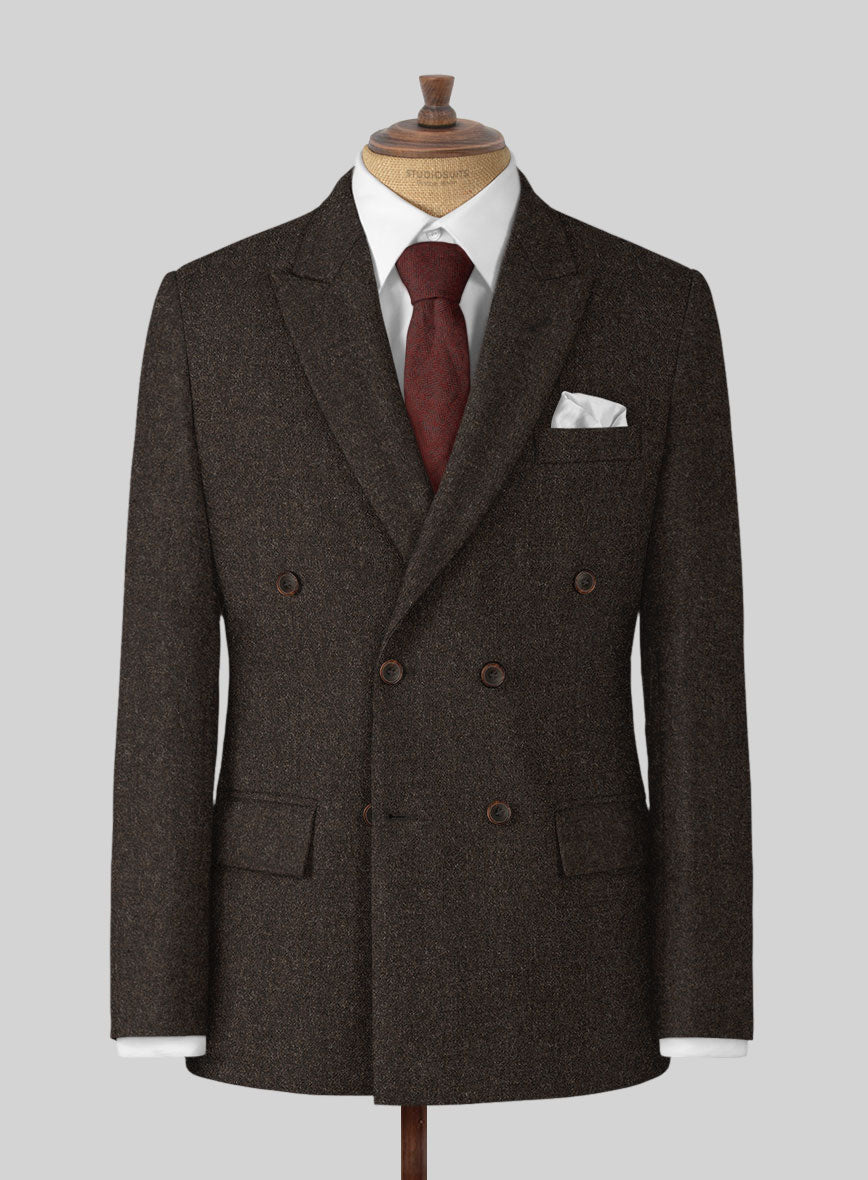 Naples Dark Brown Tweed Jacket - StudioSuits