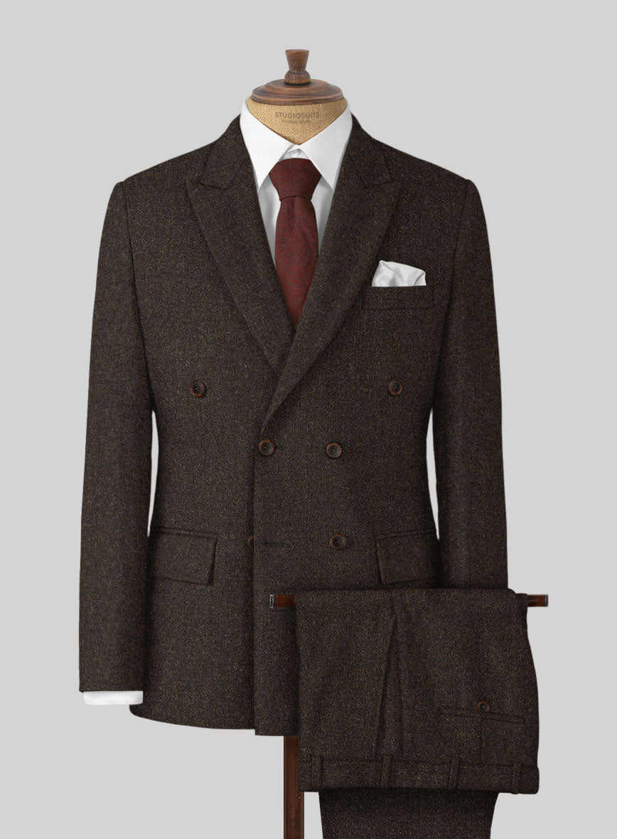 Naples Dark Brown Tweed Suit - StudioSuits