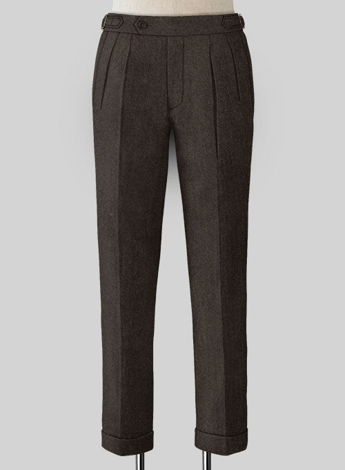 Naples Dark Brown Highland Tweed Trousers