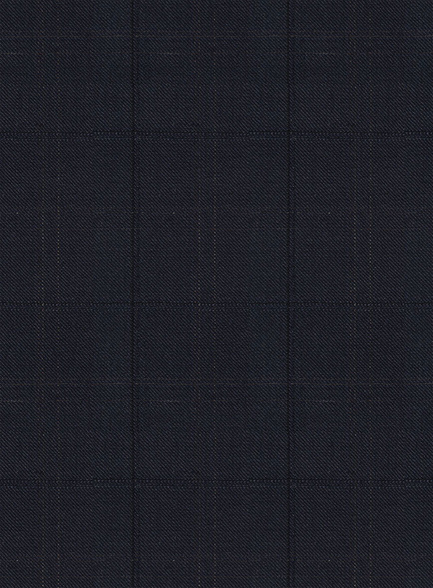 Napolean Artici Windowpane Blue Wool Jacket - StudioSuits