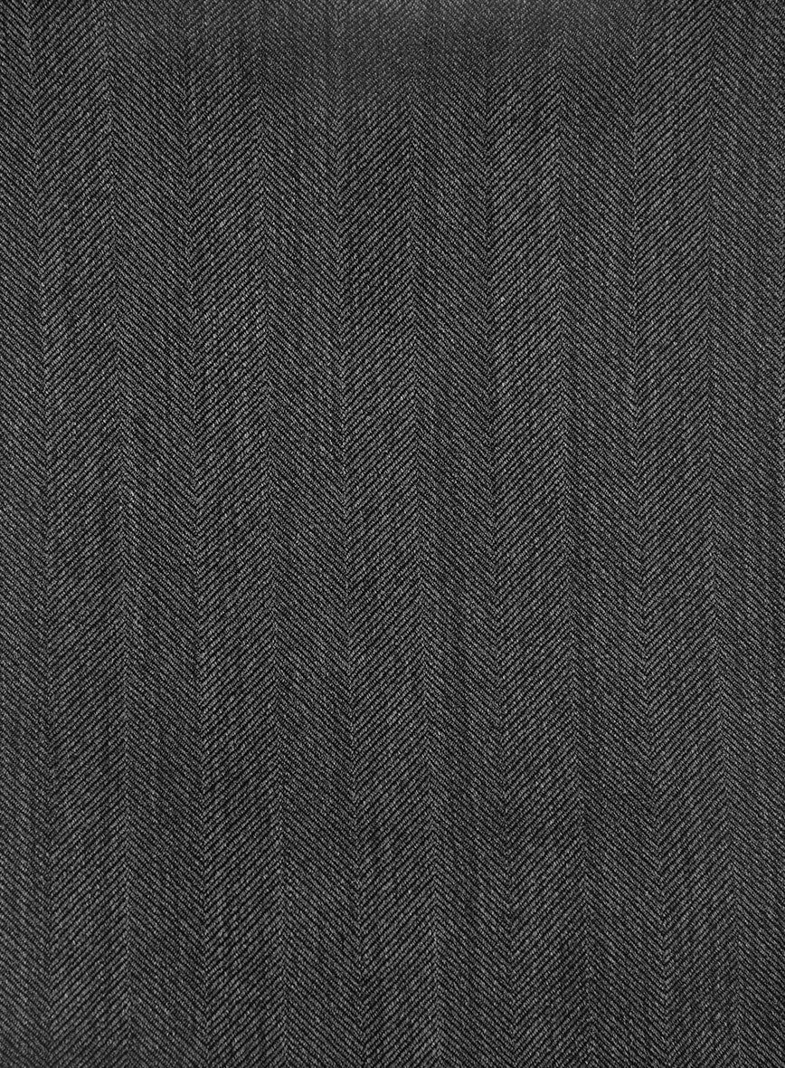 Napolean Imperial Gray Herringbone Wool Tuxedo Suit - StudioSuits