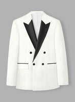 Off-White Double Breasted Tuxedo Suit - StudioSuits