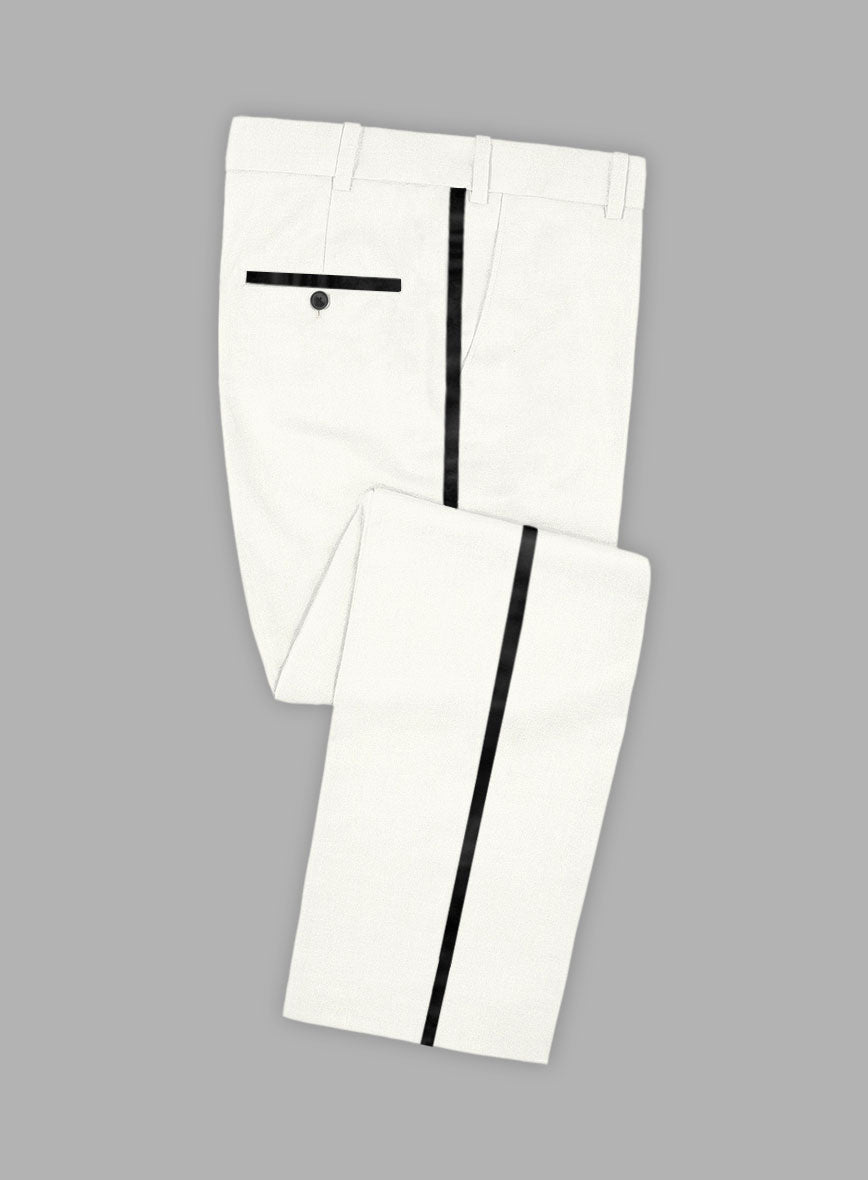 Off-White Double Breasted Tuxedo Suit - StudioSuits