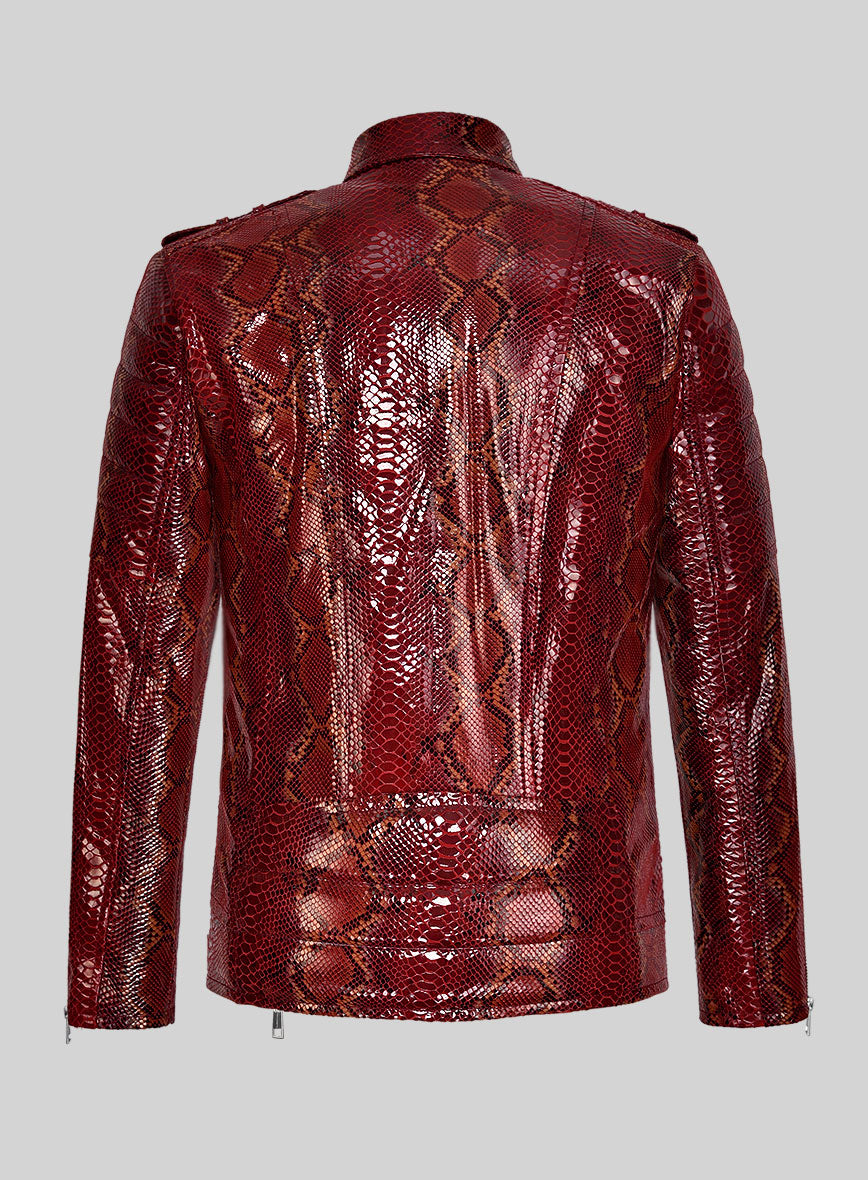 Silver Snakeskin Jacket /vest Python Leather Jacket 