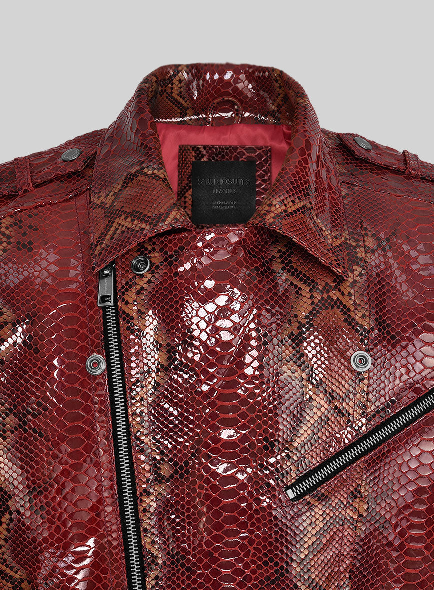 Silver Snakeskin Jacket /vest Python Leather Jacket 