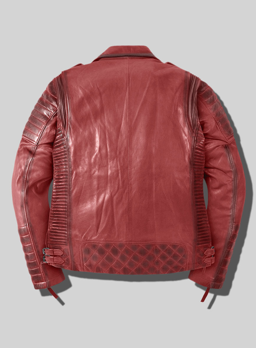 Outlaw Burnt Red Leather Jacket - StudioSuits