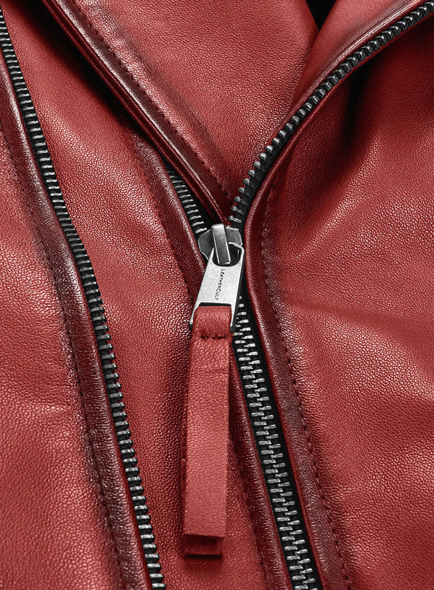 Outlaw Burnt Red Leather Jacket - StudioSuits