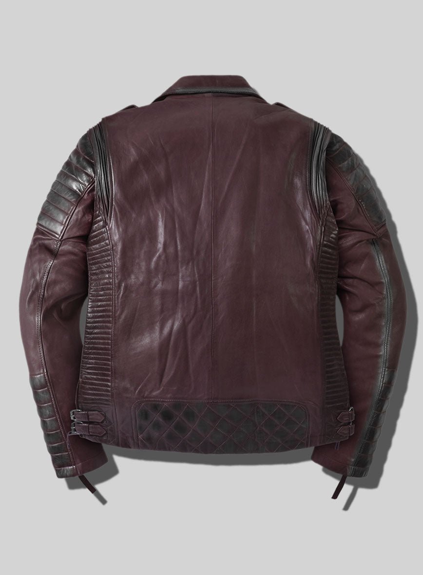 Outlaw Burnt Wine Leather Jacket - StudioSuits