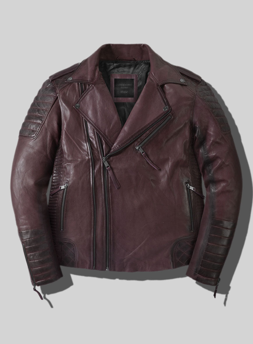 Outlaw Burnt Wine Leather Jacket - StudioSuits