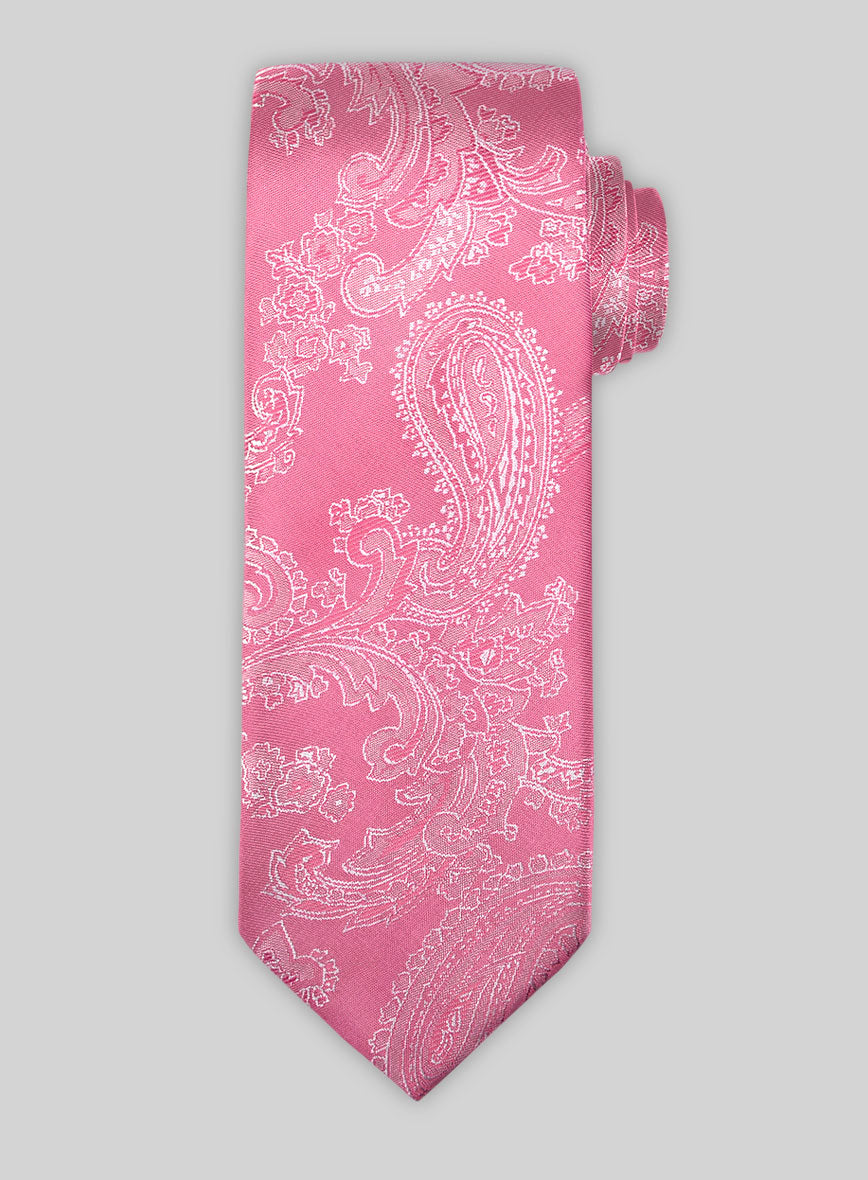 Paisley Cuban Pink Tie - StudioSuits