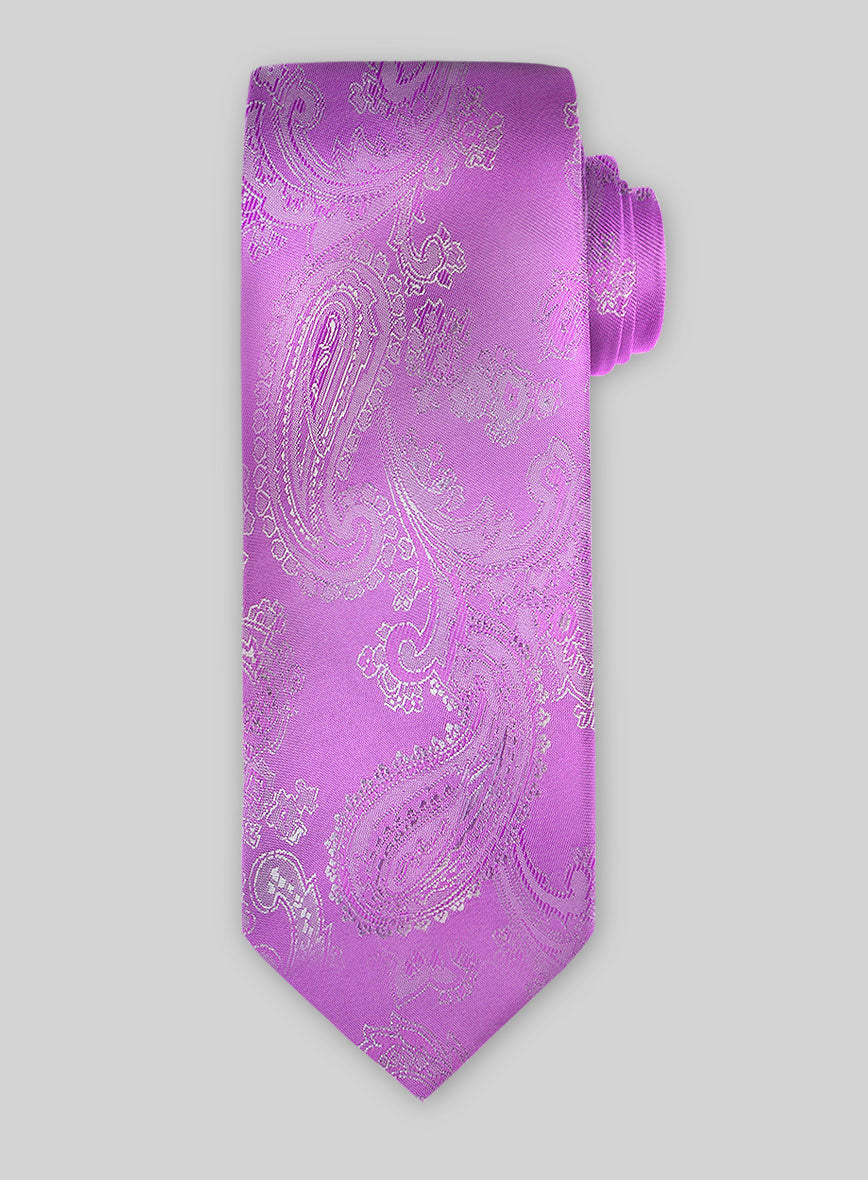 Paisley Lilac Satin Tie - StudioSuits