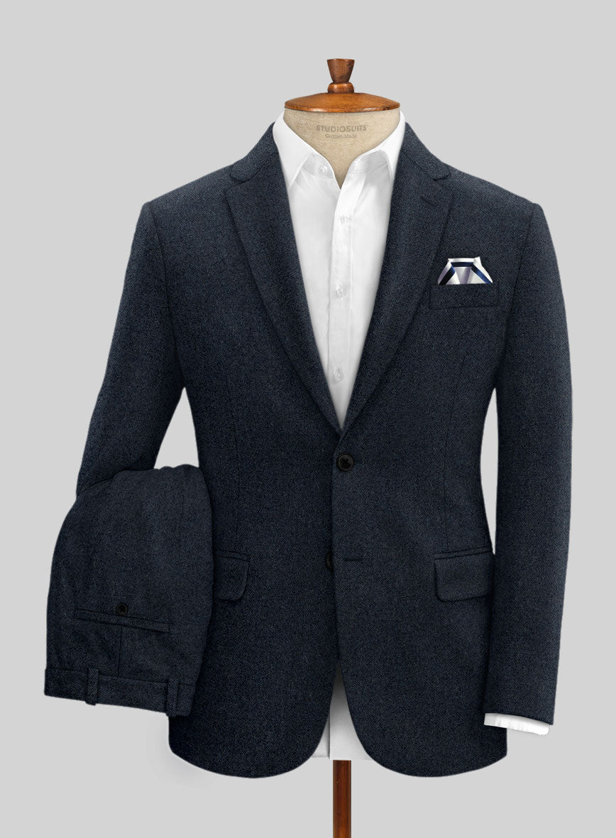 Playman Blue Denim Tweed Suit - StudioSuits