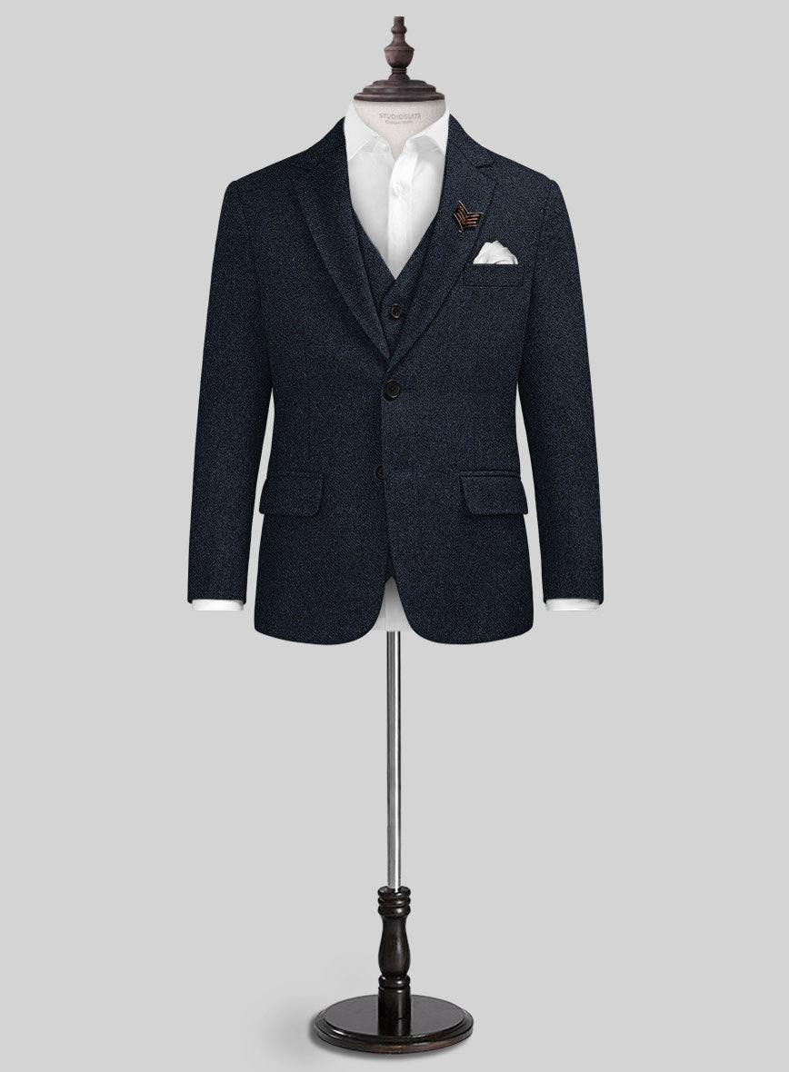 Playman Blue Denim Tweed Boys Suit