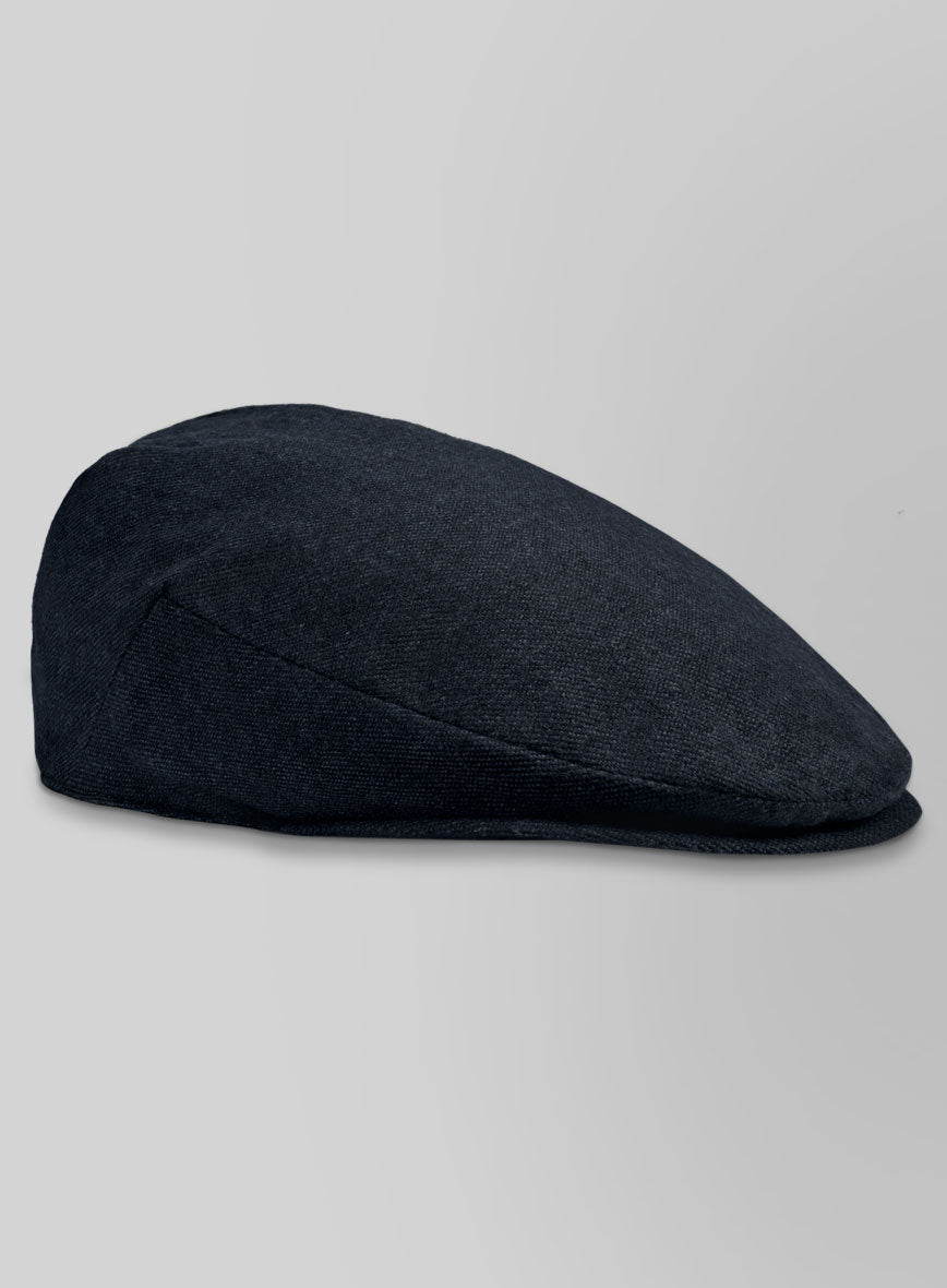 Playman Blue Denim Tweed Flat Cap - StudioSuits