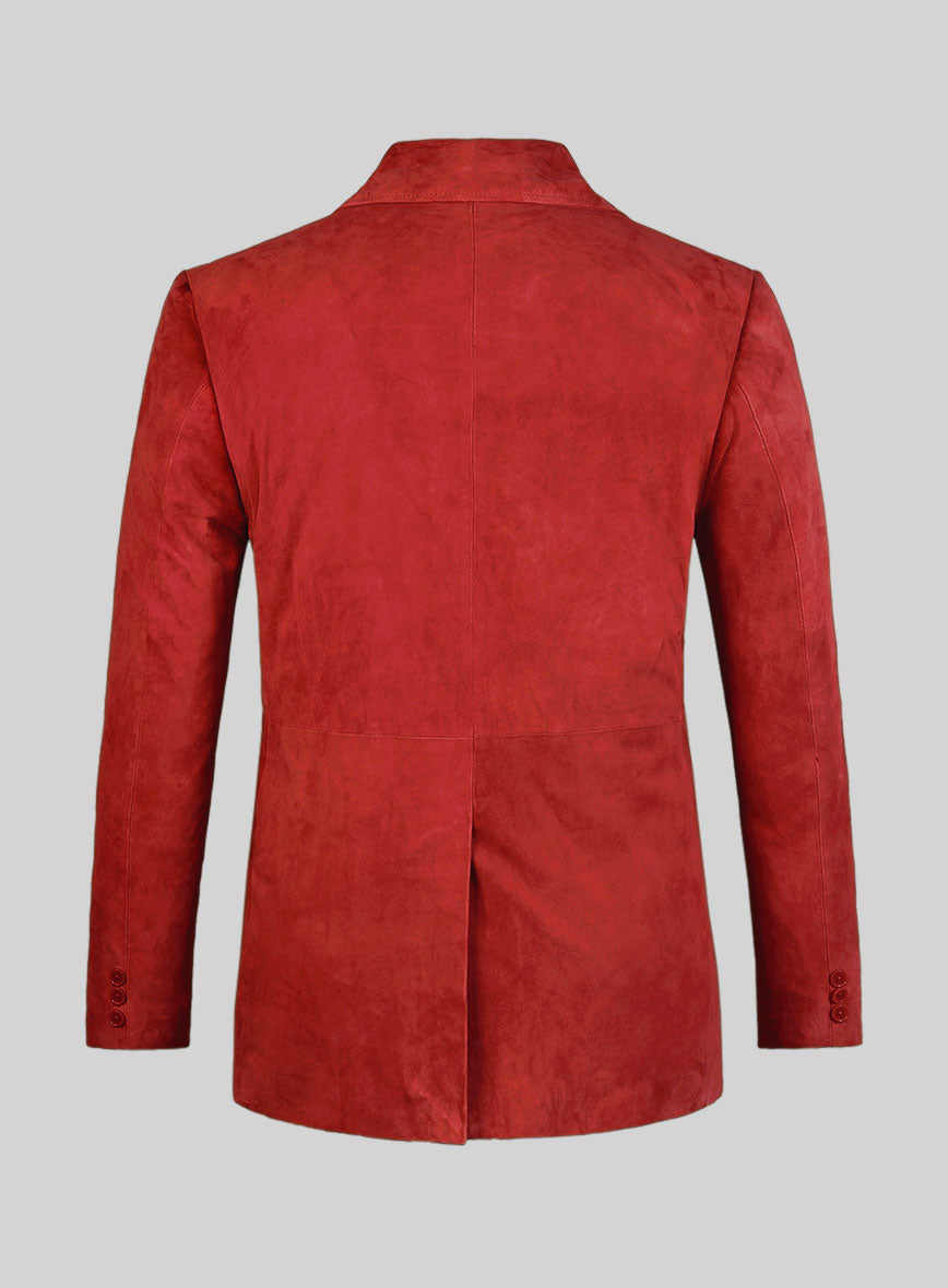 Portland Orange Suede Leather Pea Coat - StudioSuits