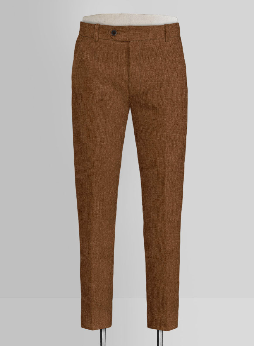 Italian Prato Rust Linen Pants - StudioSuits