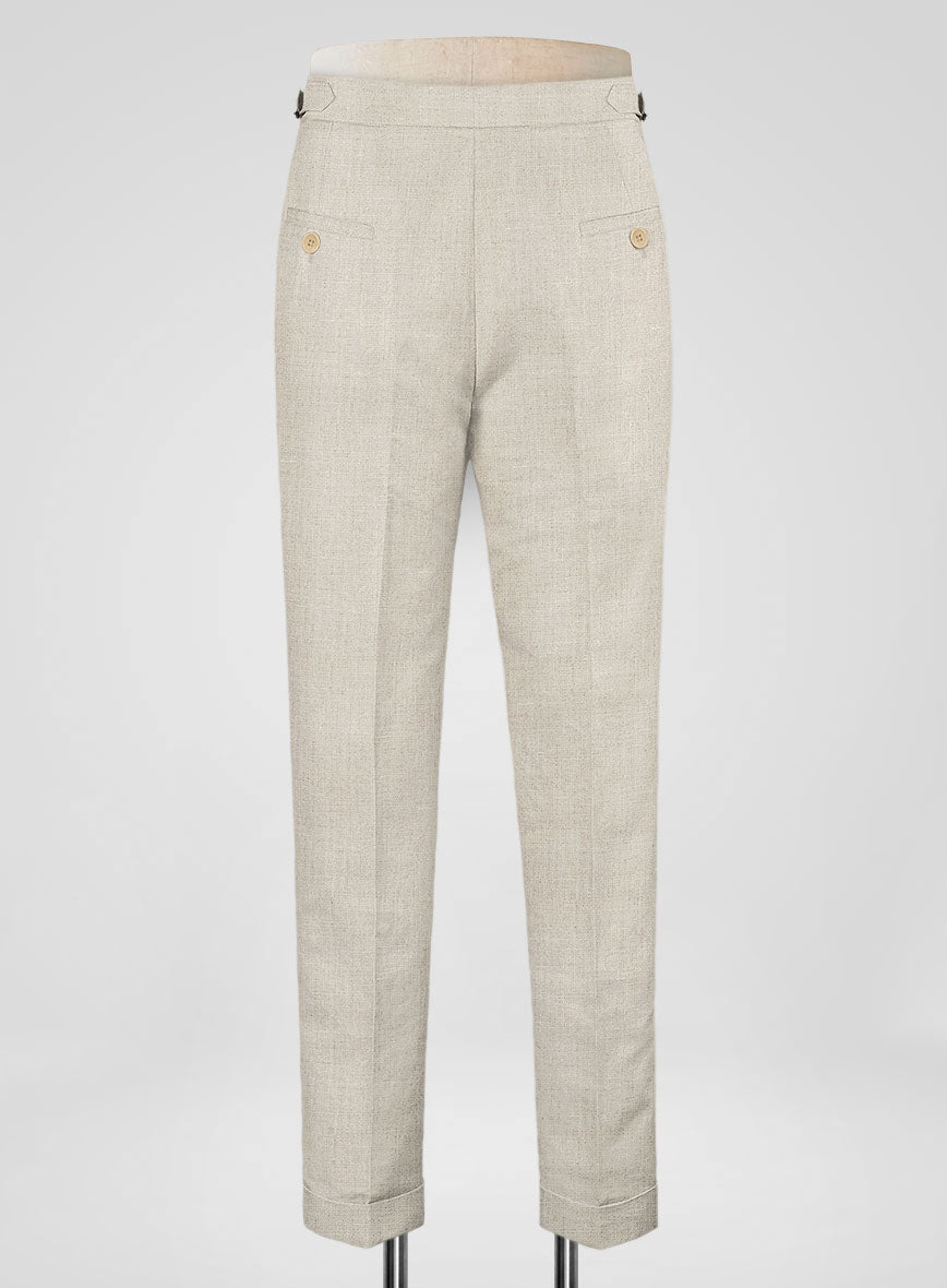 Barn Beige Linen Highland Trousers - StudioSuits