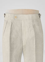 Pure Barn Beige Linen Highland Trousers - StudioSuits