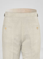 Pure Barn Beige Linen Highland Trousers - StudioSuits