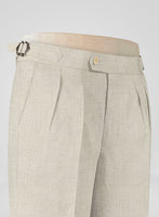 Pure Barn Beige Linen Highland Trousers - StudioSuits