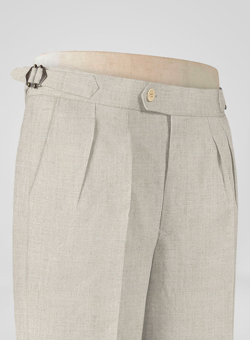 Barn Beige Linen Highland Trousers - StudioSuits