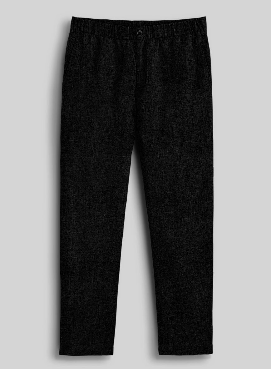 Easy Pants Pure Black Linen - StudioSuits