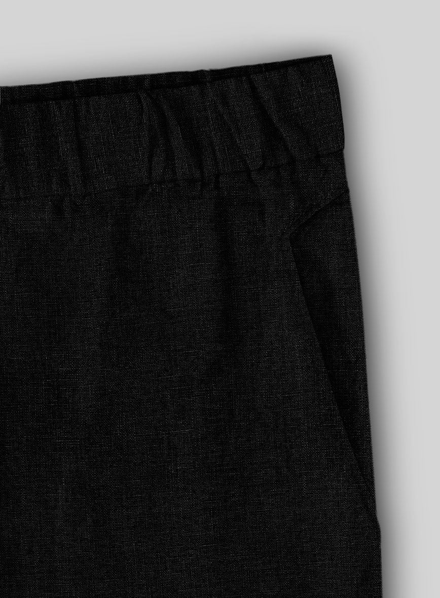 Easy Pants Pure Black Linen - StudioSuits