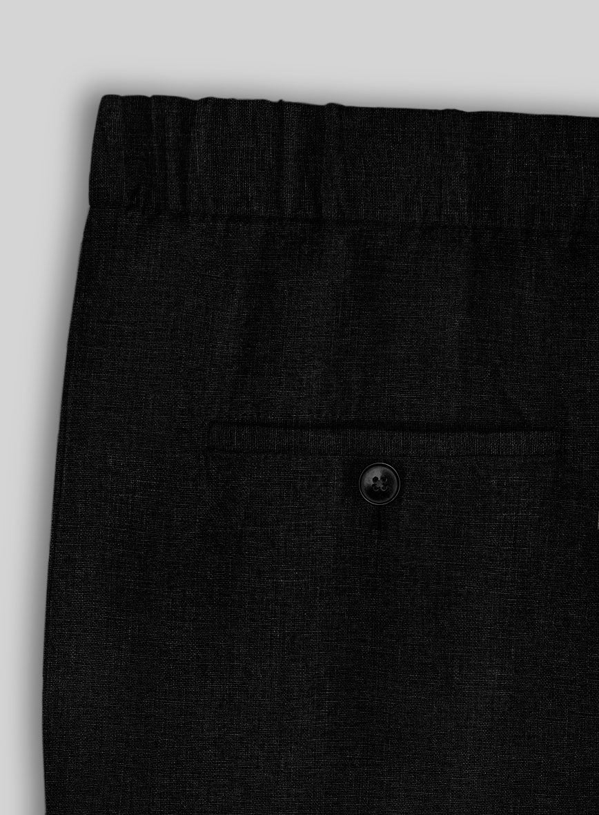 Easy Pants Pure Black Linen - StudioSuits