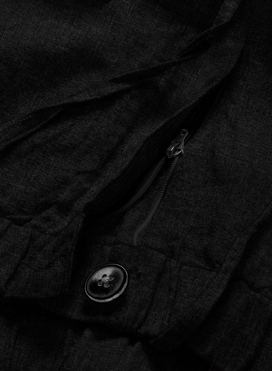 Easy Pants Pure Black Linen - StudioSuits