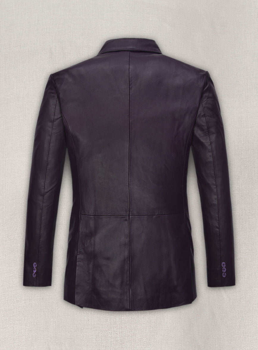 Purple Hampton Leather Blazer - StudioSuits