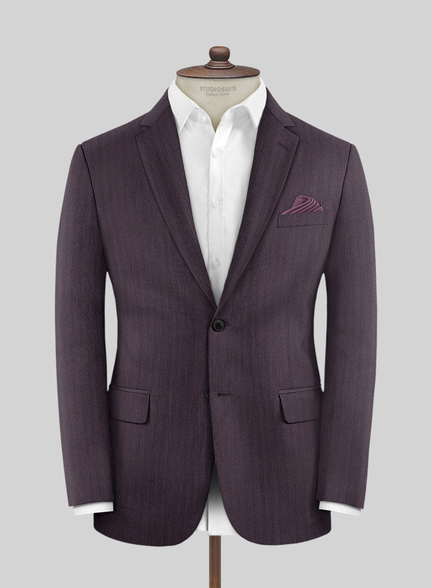 Purple Herringbone Wool Jacket - StudioSuits