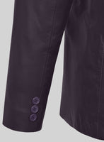 Purple Leather Pea Coat - StudioSuits